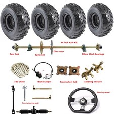 44" inch Rear Live Axle Kit Assembly Wheels Sprocket Hub ATV Go Kart Golf Cart