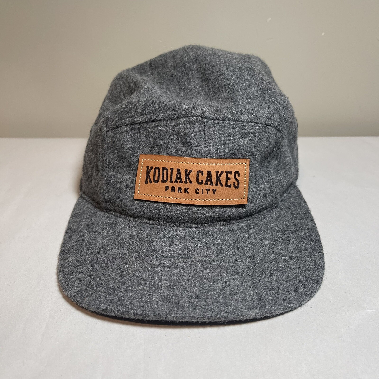 Kodiak Cakes Park City 5- Panel Hat Cap Adjustable Wool Leather Patch
