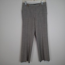 Tory Burch Wool Blend Career Pants Button Detail Flat Front Dress Trousers 4 b9