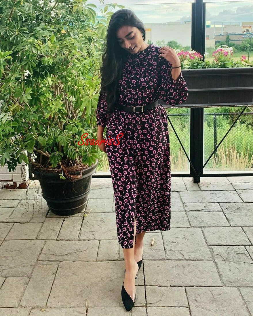 Zara purple store floral dress