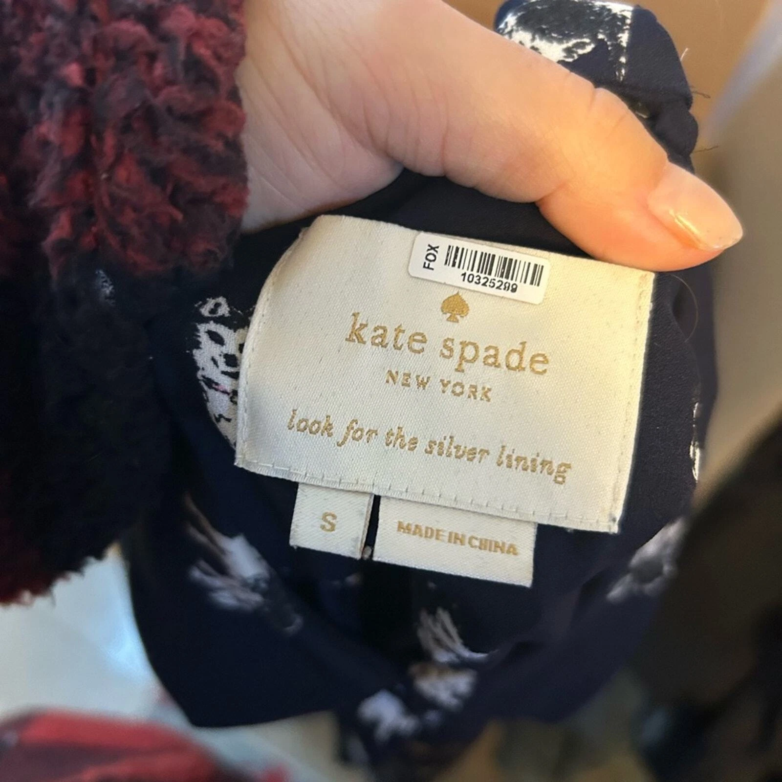 Abito donna Kate Spade stampa husky con cintura e bottoni davanti taglia small