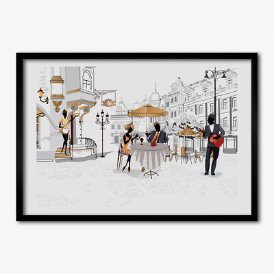 Tulup Bild MDF-gerahmte Wand-Dekor 100x70cm Cafe