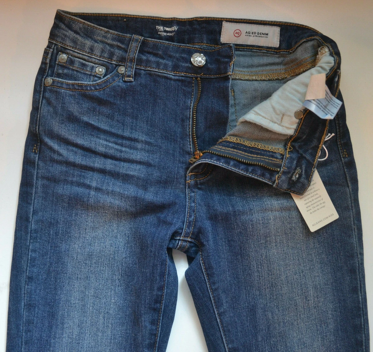 NWT AG AG ED Denim Twiggy Super Skinny Girls Jeans Size 16