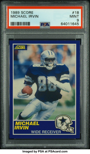 🔥 1989 Score MICHAEL IRVIN #18 HOF ROOKIE PSA 9 MINT 🔥 - 第 1/6 張圖片