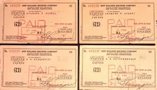 4 New Holland Machine Company Payroll Checks from 1958