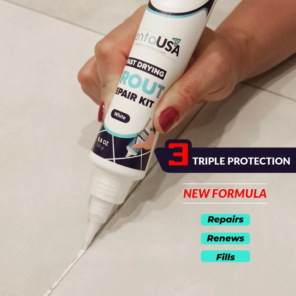Tile Grout Repair Renew Fills Tube, 3 Triple Protection, Fast Dry 8.8 and 13.4oz - Image 3 of 4