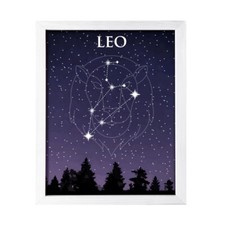 Designs ByLITA Leo Zodiac Sign Night Sky, Wall Print Art