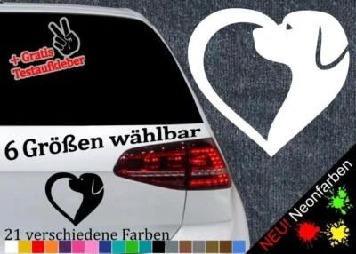 STICKERFREAKS Herz mit Hund Aufkleber -6 Größen 21 Farben- Silhouette Haustier Liebe Tierliebe