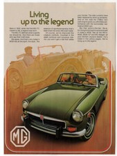 1974 MG-TC Vintage Original Print AD | Green convertible art English Canada