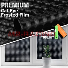 1FTx4FT Black Cat Eye Frosted Film Glass Home Bathroom Window Security Privacy