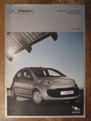 CITROEN C1 orig 2005 UK Mkt Product & Technical Information Brochure 
