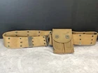 US Army WWI M1912 WW1 Web Belt Military Pistol Canvas w Mag Pouch