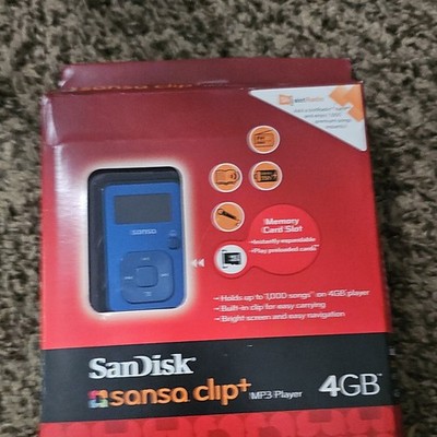 SanDisk Sansa Clip+ 4GB Blue MP3 Player FM Radio Voice Rec microSD SDMX18