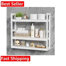 Bathroom Shelves Over Toilet Storage - 3 Tier Wall Mounted Bamboo Bathroom Sh...