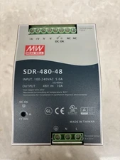 Mean Well SDR-480-48 AC to DC DIN-Rail Power Supply 100-240Vac 5.0A 48V 10A