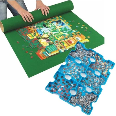 GRAFIX Puzzle Rollmatte Und Satz Von Sechs Aufbewahrungsschalen Für 1500+ Teile