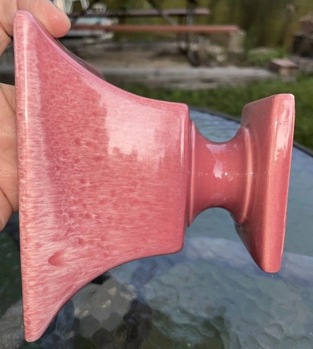 Vintage Haeger Pottery USA-Pink Drip Glaze Square Pedestal Planter 4.75"T - Picture 5 of 5
