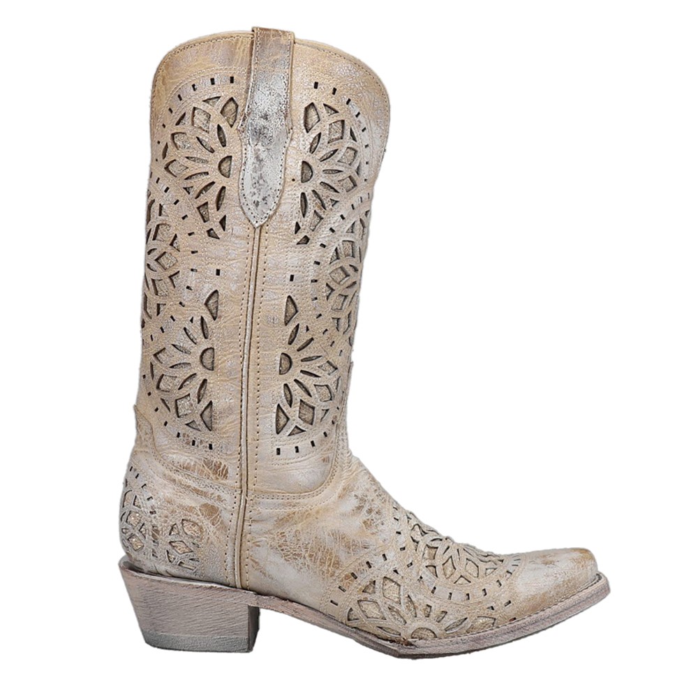 Ferrini Mandala Metallic Inlay Snip Toe Cowboy  Womens Brown Casual Boots 81761-