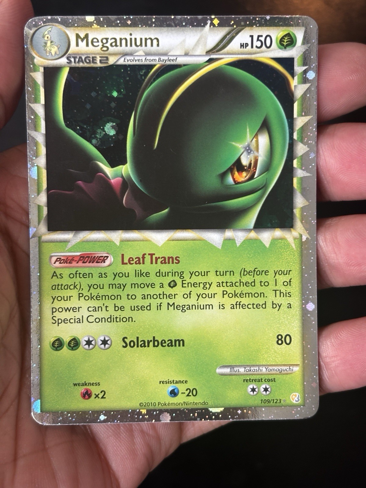 Pokémon TCG Meganium Prime HeartGold SoulSilver Holo Card 109/123