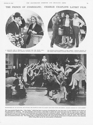 CHARLIE CHAPLIN Szenen aus dem Film ''City Lights'' - Vintage Print 1931