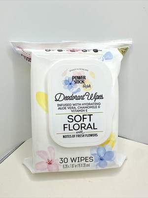 Power Stick For Her Deodorant Wipes Soft Floral 30 Wipes