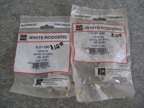White Rodgers 3L01-250 Fixed Setting Snap Disc Limit Control  Lot of 2 Free Ship