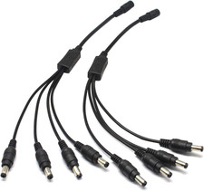2Pack 1 to 4 Way DC Power Splitter Cable, Plug 5.5Mm X 2.1Mm