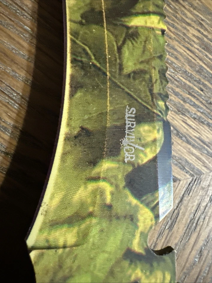 SURVIVOR USA DISEÑO PERSONALIZADO Cuchillo de Supervivencia Camuflaje Hoja Fija Acero Inoxidable Foto 3 de 4