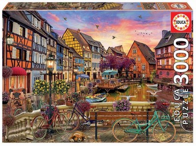 Educa - Colmar, France - 3000 Piece Jigsaw Puzzle - Puzzle Glue Included - Compl