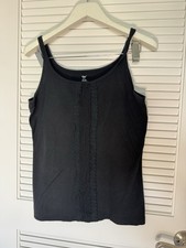 Gap Black Stretch Lace Accents Camisole Shaping Top Women's Size L
