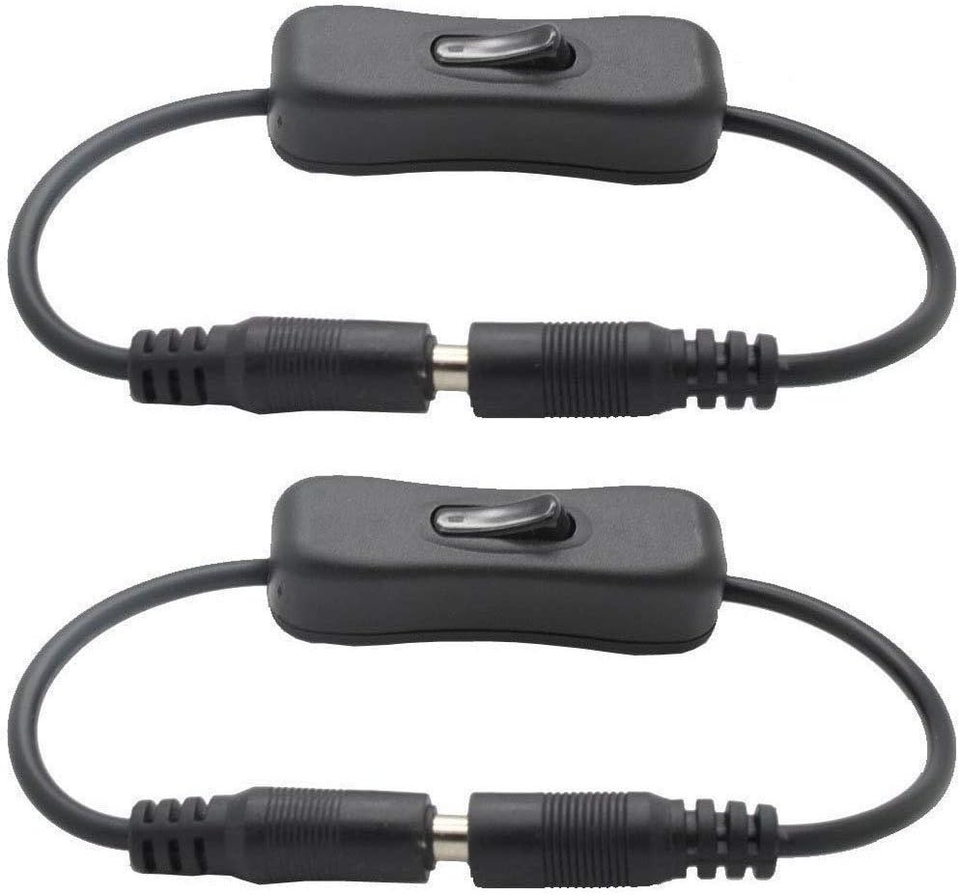 2Pcs LED Strip Light Inline On/Off Switch Cable DC Jack (5.5X2.1Mm ...