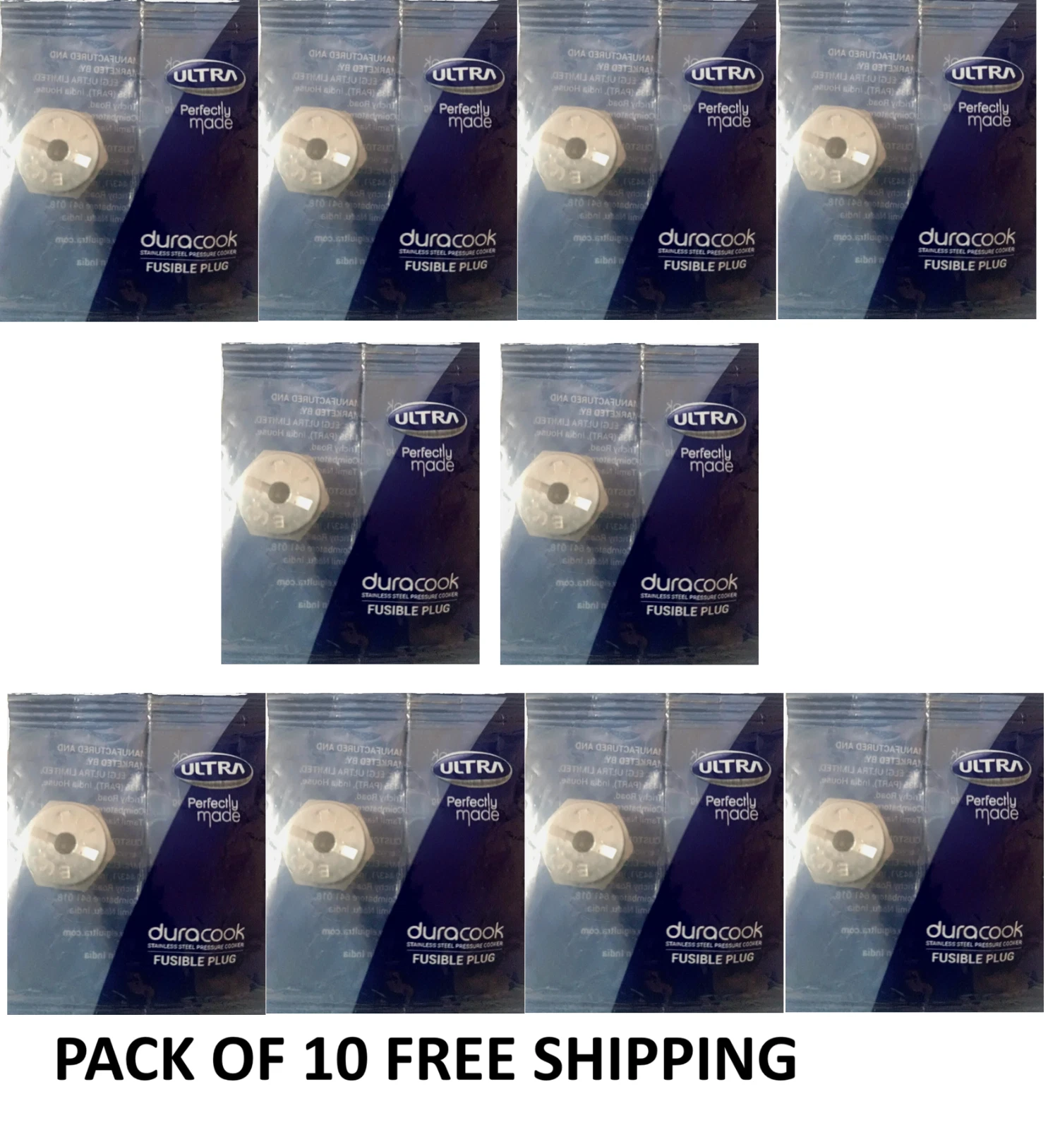 10 Pack ULTRA Fusible Plug Safety Valve for Pressure Cookers 3-7.5 Liters