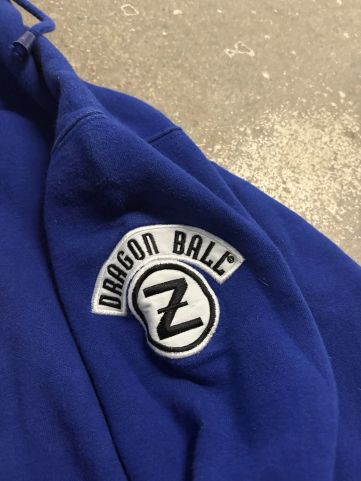 Винтажная толстовка с капюшоном 2001 аниме Dragon Ball Z Vegeta вышитая синяя - Изображение 4 из 4