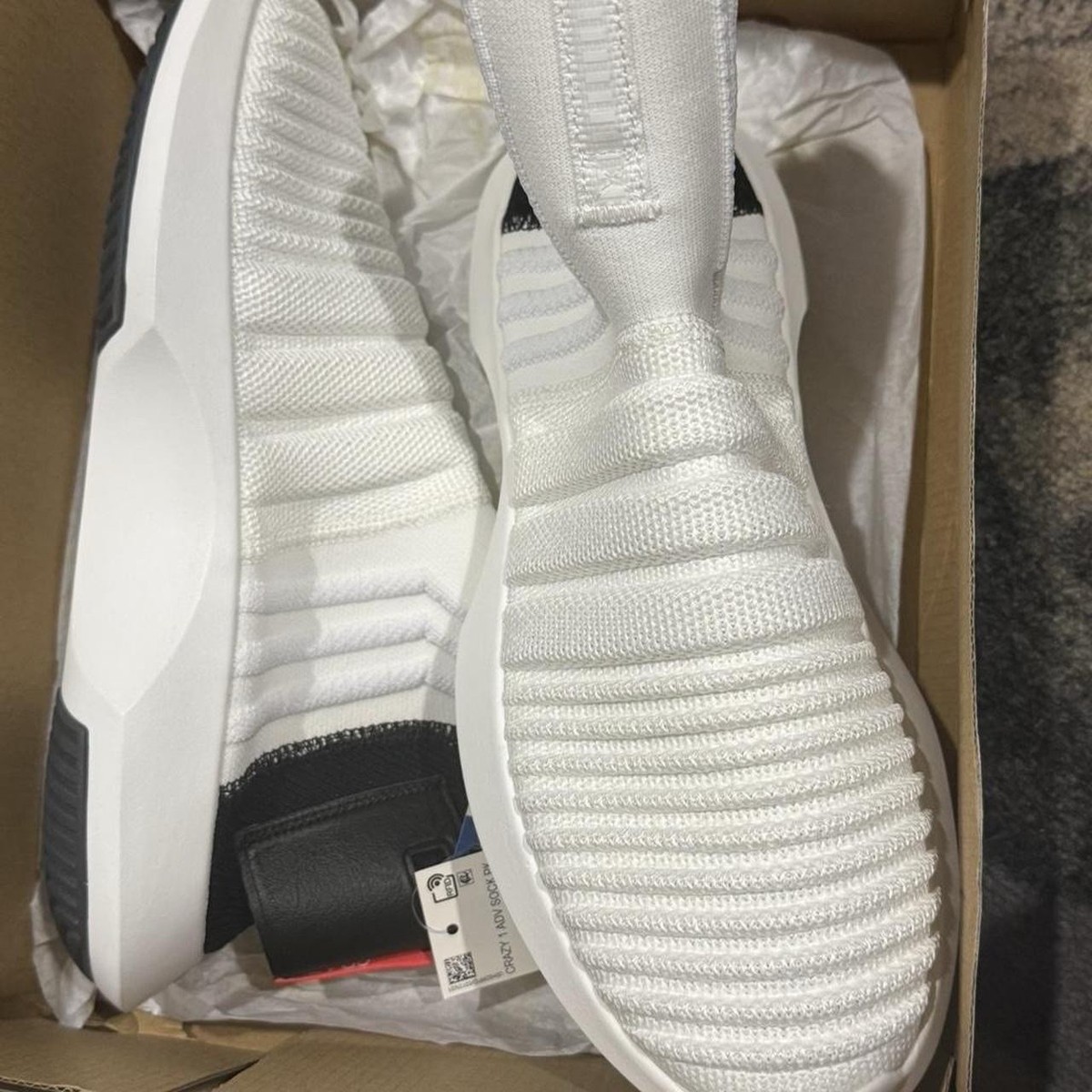 adidas Crazy 1 ADV Sock PK White Black Red Men's Athletic Sneaker