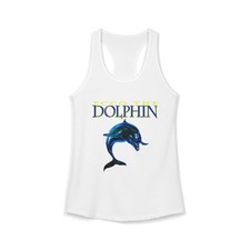 Ecco the Dolphin Retro Genesis Cover Art Women's Ideal Racerback Tank Top