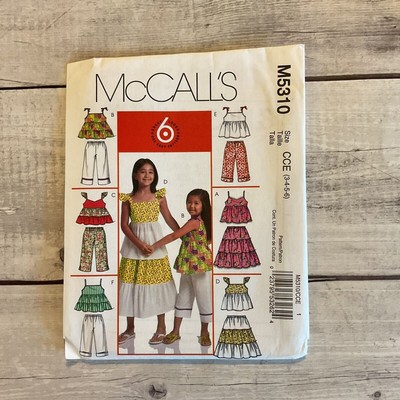 McCalls 5310 Sewing Pattern Tiered Top Skirt Shorts Summer Child Sz 3-6 UNCUT