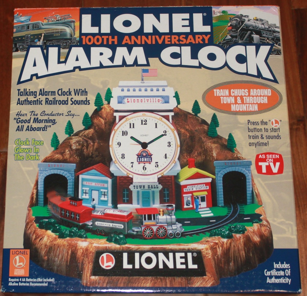 Lionel Trains 100th Anniversary Animated Talking Alarm Clock New