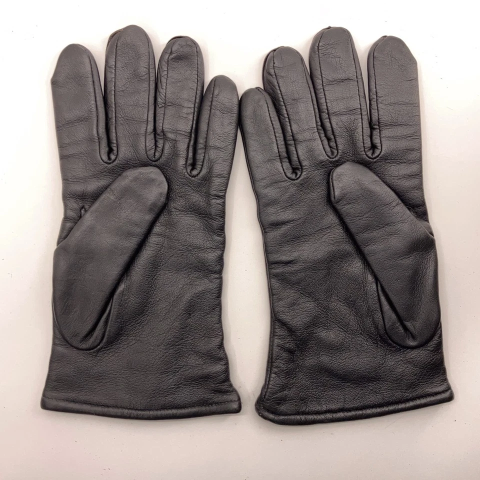 Damascus Corporation Black Leather Gloves Wool Blend knit lined size 9 - Image 2 of 4