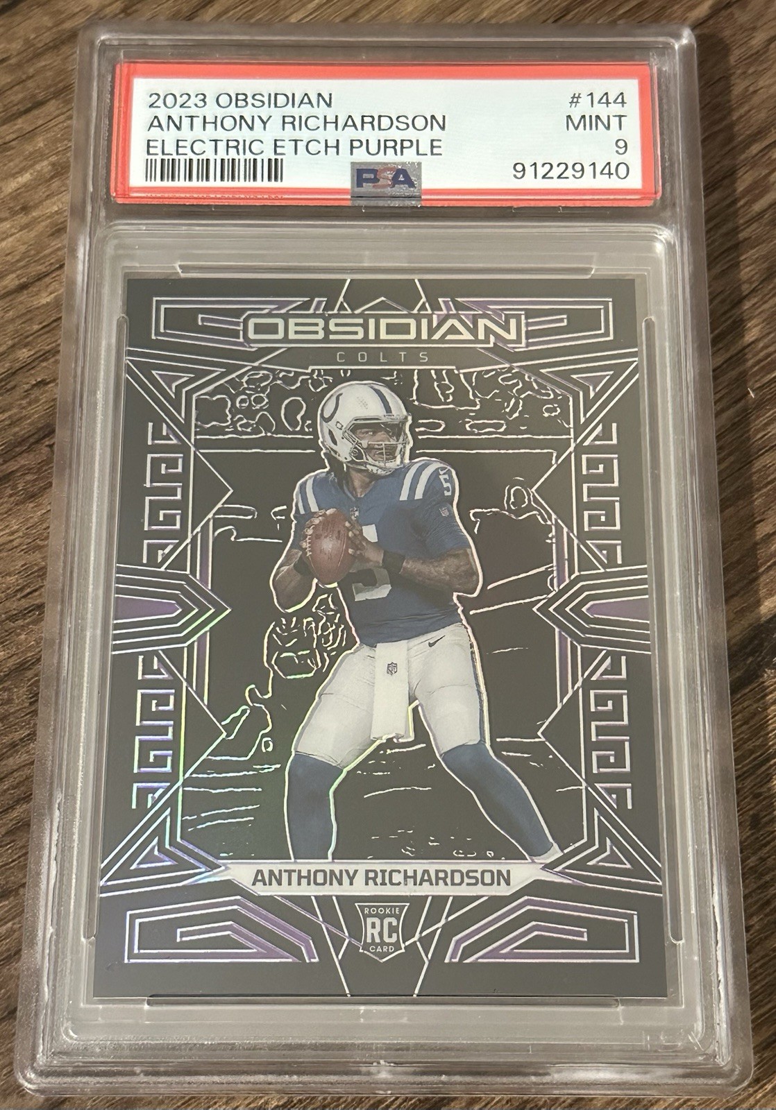 2023 Obsidian Anthony Richardson Electric Etch Purple /75 PSA 9