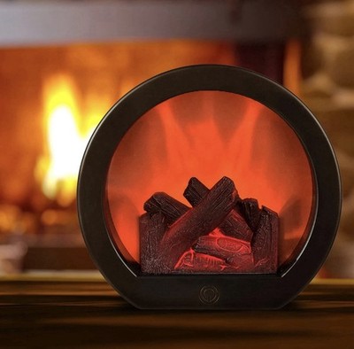 Decorative Cozy Romantic Heatless Realistic Flame LED Lantern Lamp Fireplace