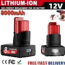 For Milwaukee For M12 8.0Ah LCD Battery/Charger 12V lithium Cordless 48-11-2420