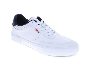 Levi's Men's Munro Faux-Leather Retro Low Top Sneakers White Navy Size 9.5 M US