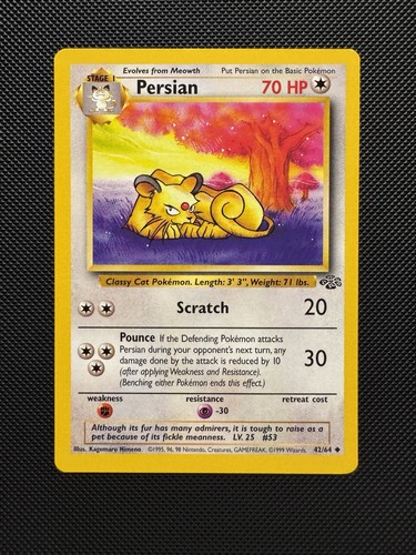 Pokemon TCG Persian 42/64 Jungle Set Uncommon Near Mint 1999 WoTC Unlimited