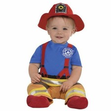 First Fireman Costume Boys Infant 6-12 Months Baby Firefighter