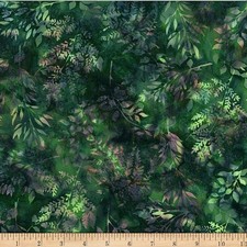 Hoffman Batiks Fabric - Bali Batik - Bonsai Leafy Branches X2627-433
