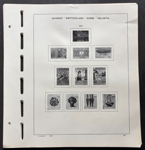 SCHAUBEK Switzerland 1976-1979: 15 empty, never used pages for stamps