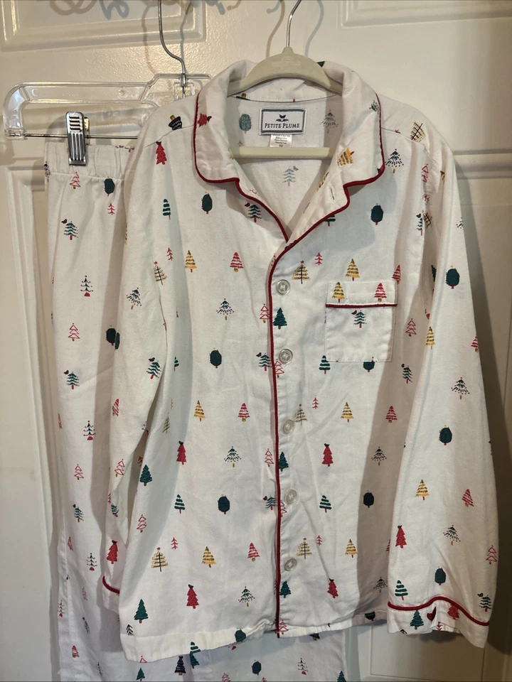 🎄 Petite Plume Kids Pajama Set Top (10) Bottom (12) Christmas Holiday - Image 2 of 4