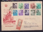 GERMANY EAST DDR 1953 FDC REGISTERED EMBOSSED CACHET 10X DEFINITIVES #C2235