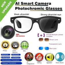 AI Smart Translation Glasses Bluetooth Photochromic Sunglasses