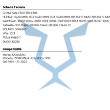 Filtro De Aceite HiFlo HF303 Para Kawasaki ZX900 ZX-9R (1994-2001) - Filtro Primario De Alta Calidad